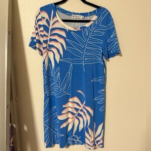 Fighting Eel Blue and Pink Leaf Dress